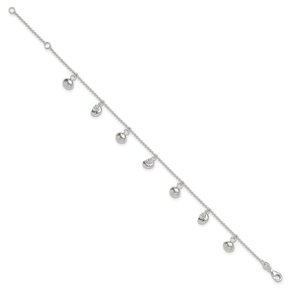 Sterling Silver Sea Shell 8In Plus 1In Ext. Anklet