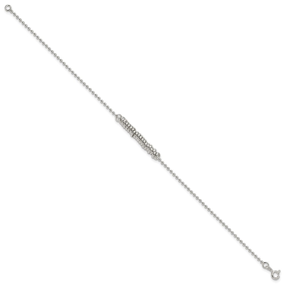 Sterling Silver 10Inch Polished Fancy Love Ring Anklet