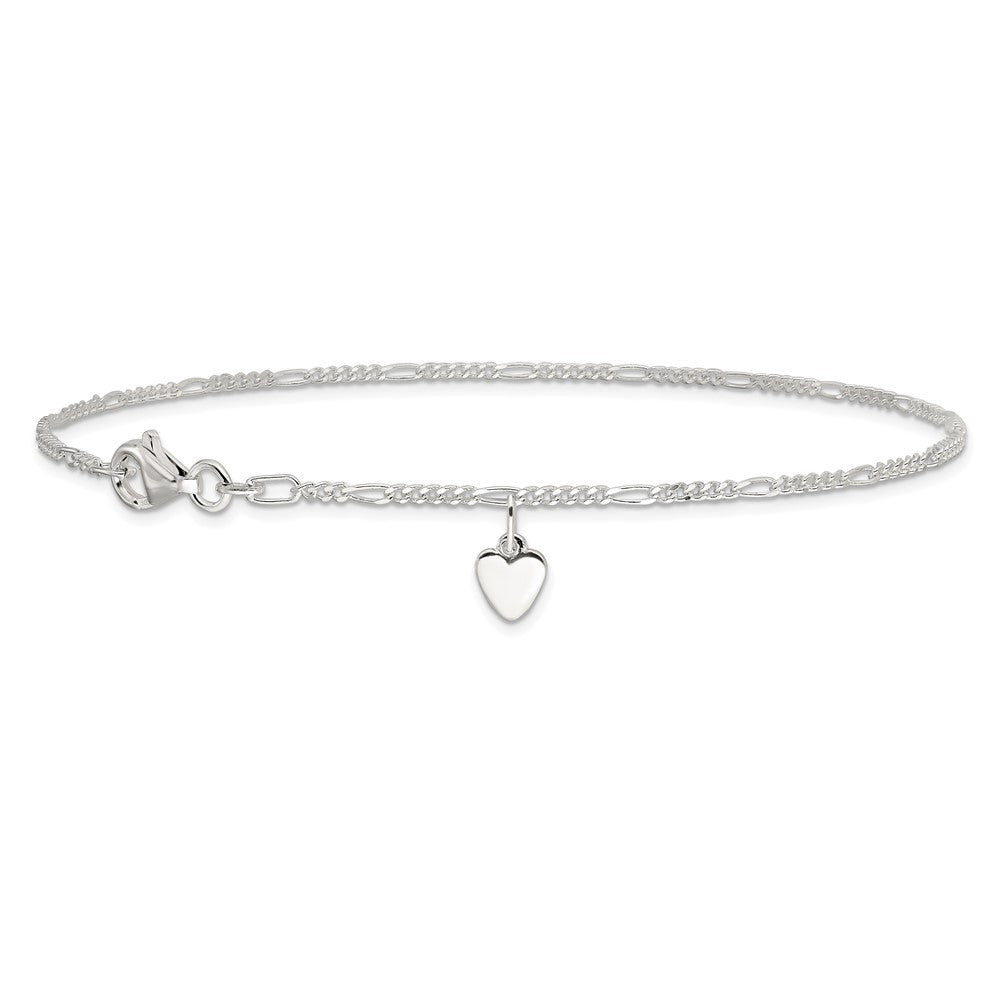 Sterling Silver Heart Dangle Anklet