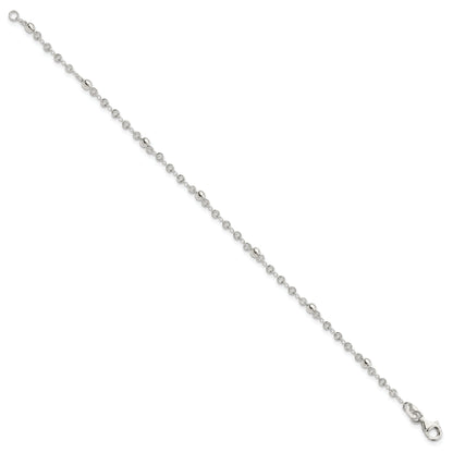7.5 Inch Sterling Silver Polished Fancy Bead Bracelet
