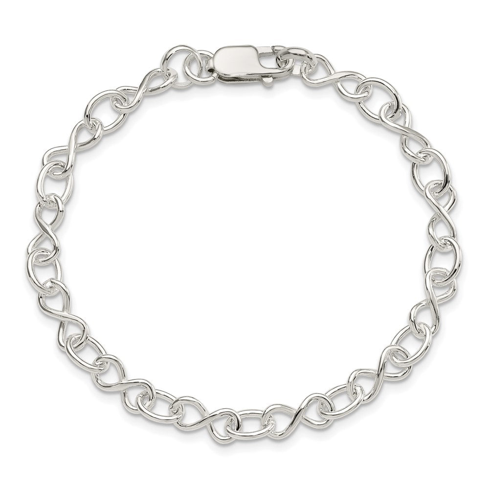7.5 Inch Sterling Silver Polished Fancy Link Bracelet