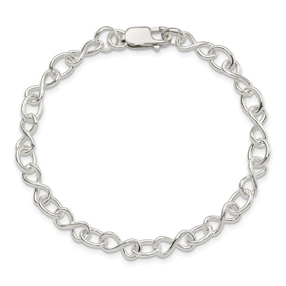 7.5 Inch Sterling Silver Polished Fancy Link Bracelet