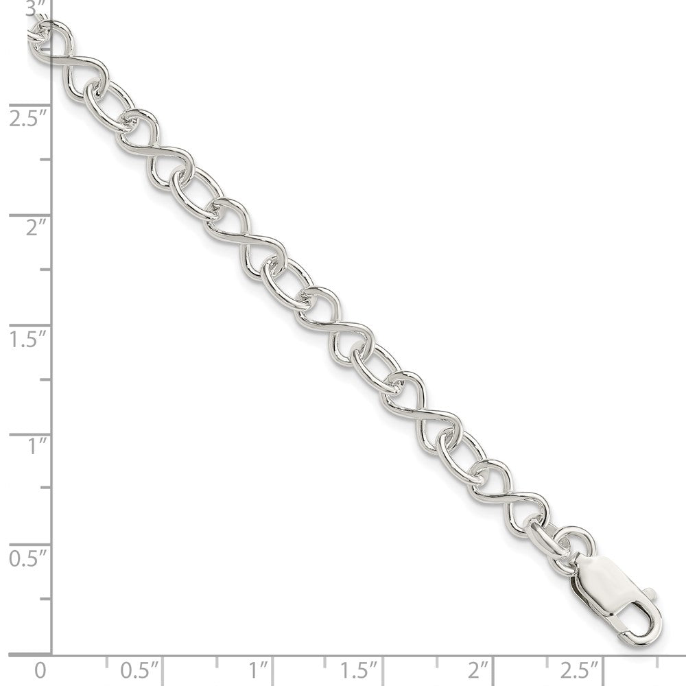 7.5 Inch Sterling Silver Polished Fancy Link Bracelet