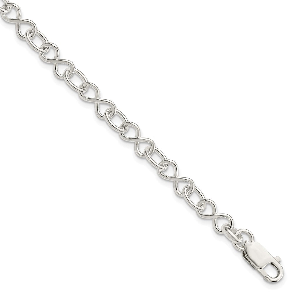 7.5 Inch Sterling Silver Polished Fancy Link Bracelet