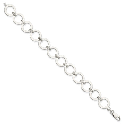 7.5 Inch Sterling Silver Circle Link Bracelet