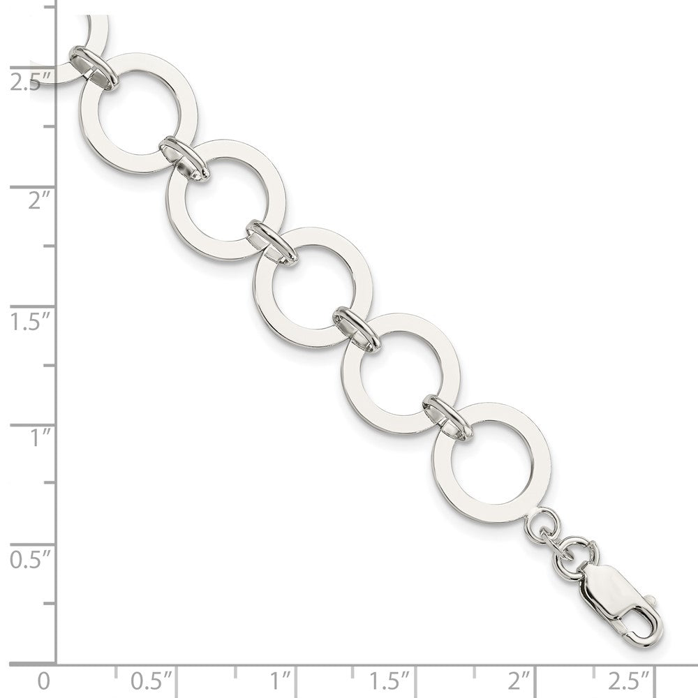 7.5 Inch Sterling Silver Circle Link Bracelet