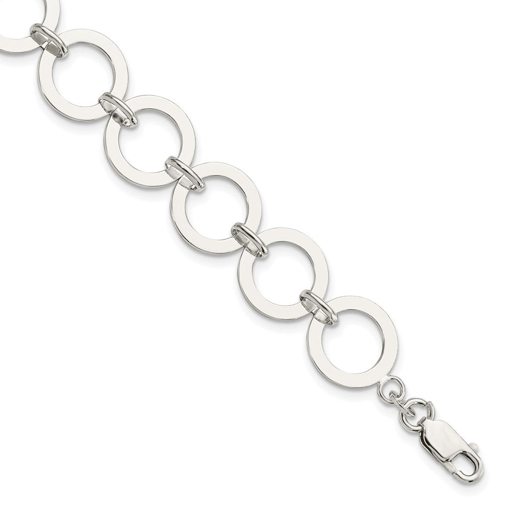 7.5 Inch Sterling Silver Circle Link Bracelet