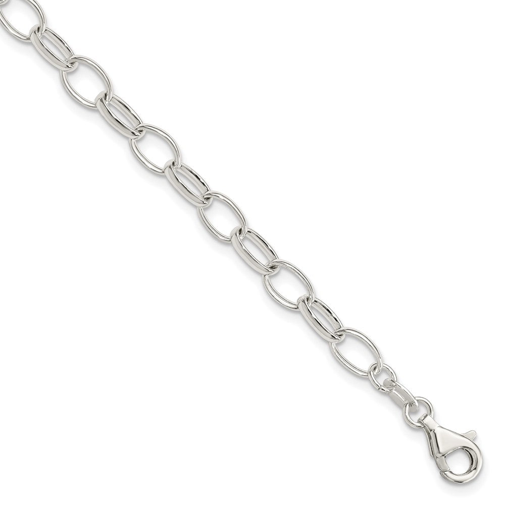 7.5 Inch Sterling Silver Polished Fancy Link Bracelet
