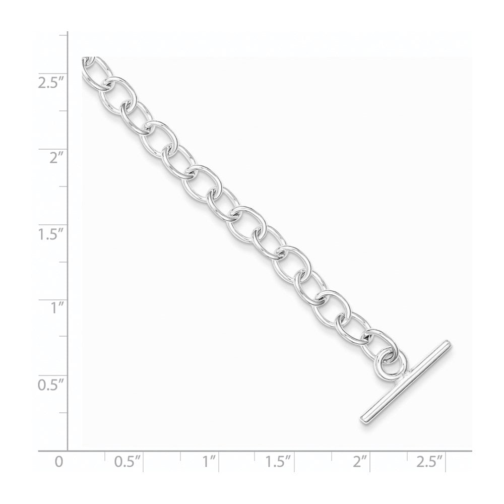 7.5 Inch Sterling Silver Polished Fancy Link Toggle Bracelet