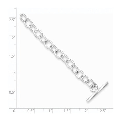 7.5 Inch Sterling Silver Polished Fancy Link Toggle Bracelet
