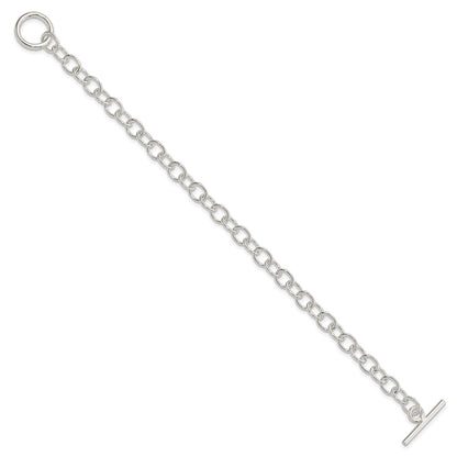 7.5 Inch Sterling Silver Polished Fancy Link Toggle Bracelet