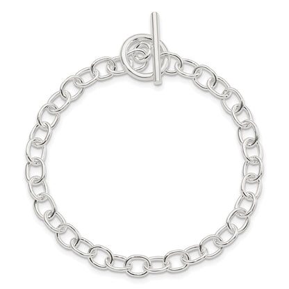 7.5 Inch Sterling Silver Polished Fancy Link Toggle Bracelet