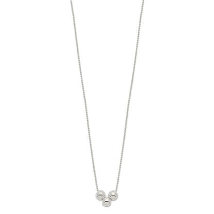 Sterling Silver Polished 3 Bead Necklace