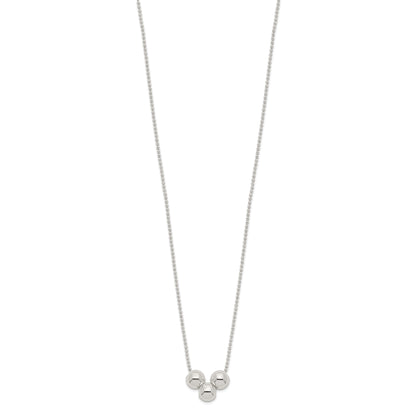 Sterling Silver Polished 3 Bead Necklace