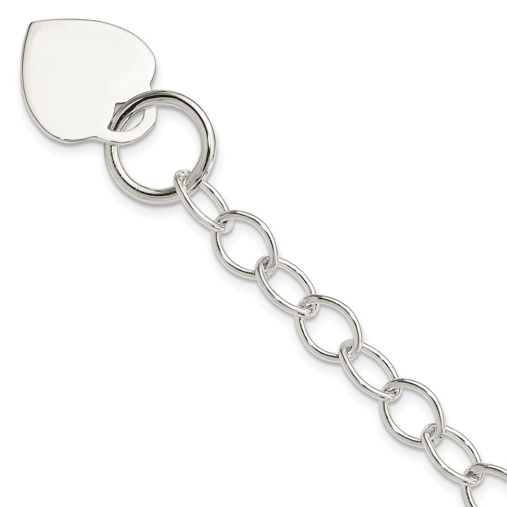 7.5 Inch Sterling Silver Toggle Link Engraveable Heart Bracelet