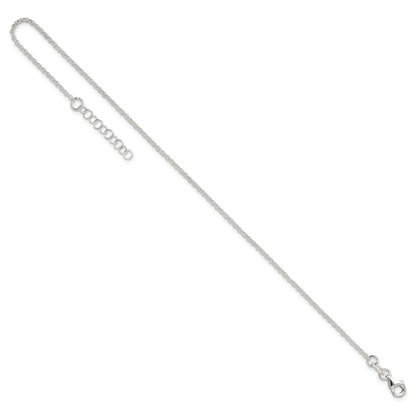 9 Inch Sterling Silver Polished Rolo Chain With 1In Ext. Anklet