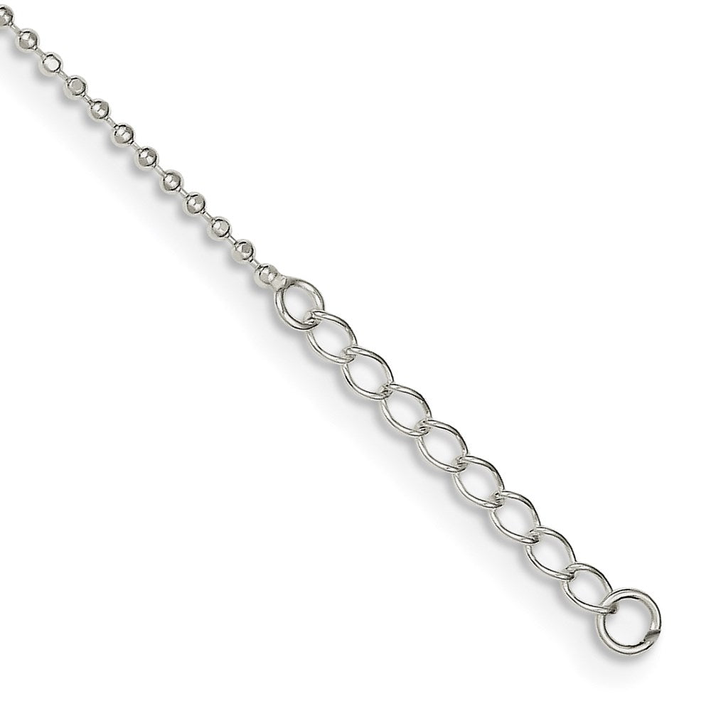 Sterling Silver Faith 10In Plus 1In Ext. Anklet