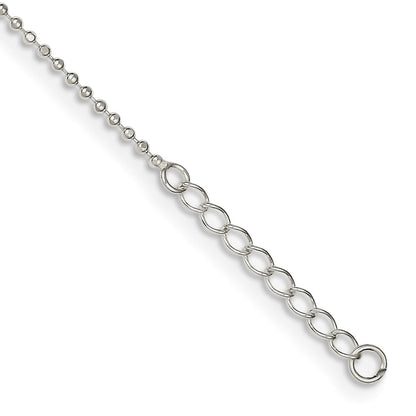 Sterling Silver Faith 10In Plus 1In Ext. Anklet