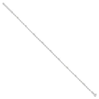 Sterling Silver 10In Plus 1In Ext. Anklet
