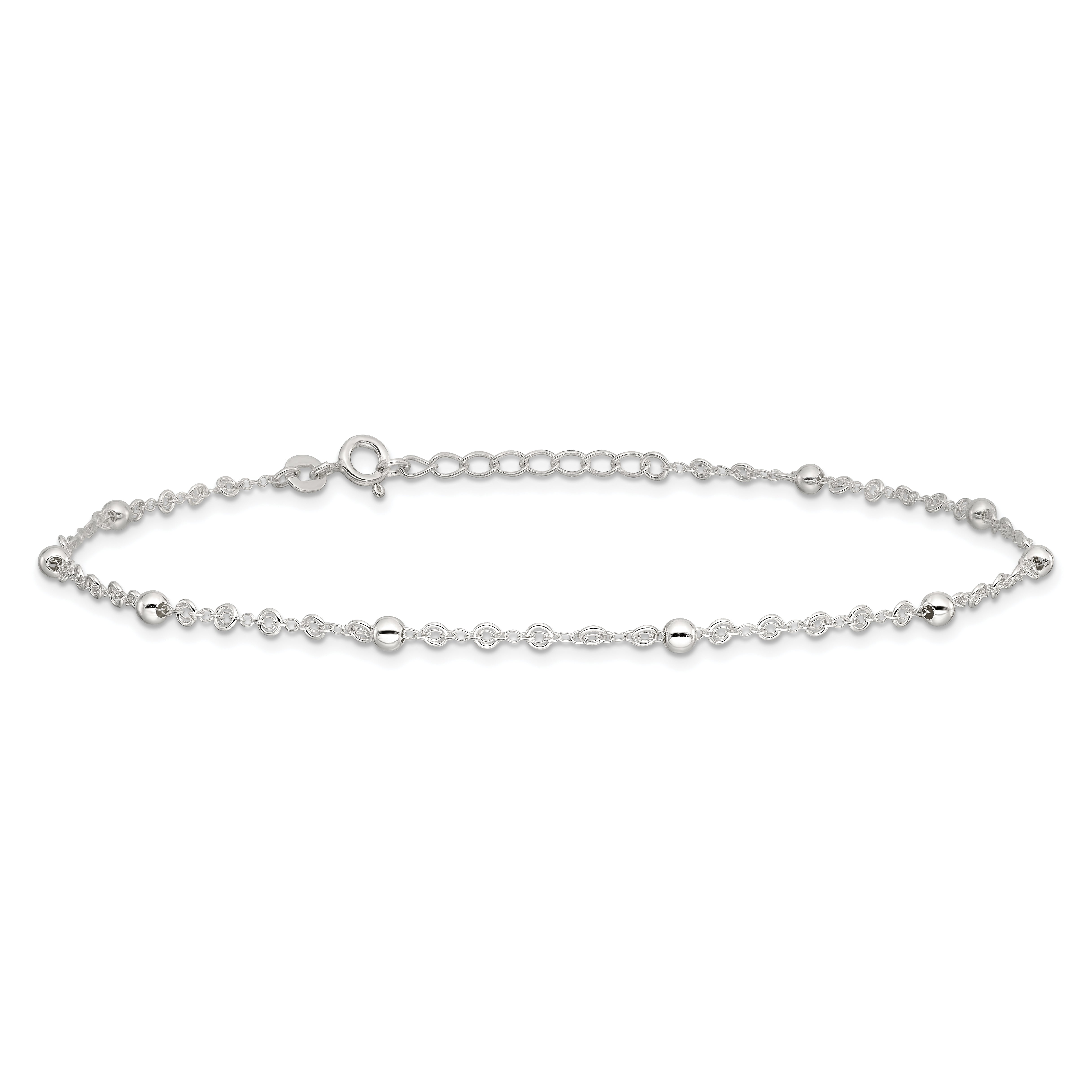 Sterling Silver 10In Plus 1In Ext. Anklet
