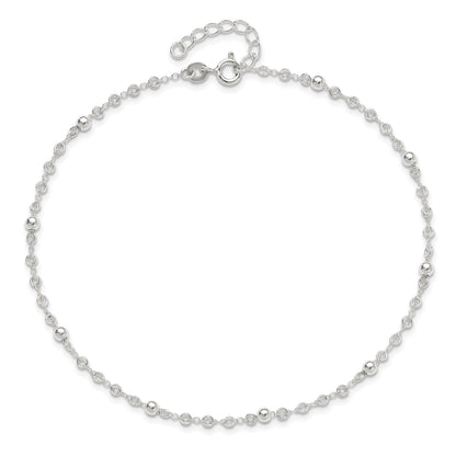 Sterling Silver 10In Plus 1In Ext. Anklet