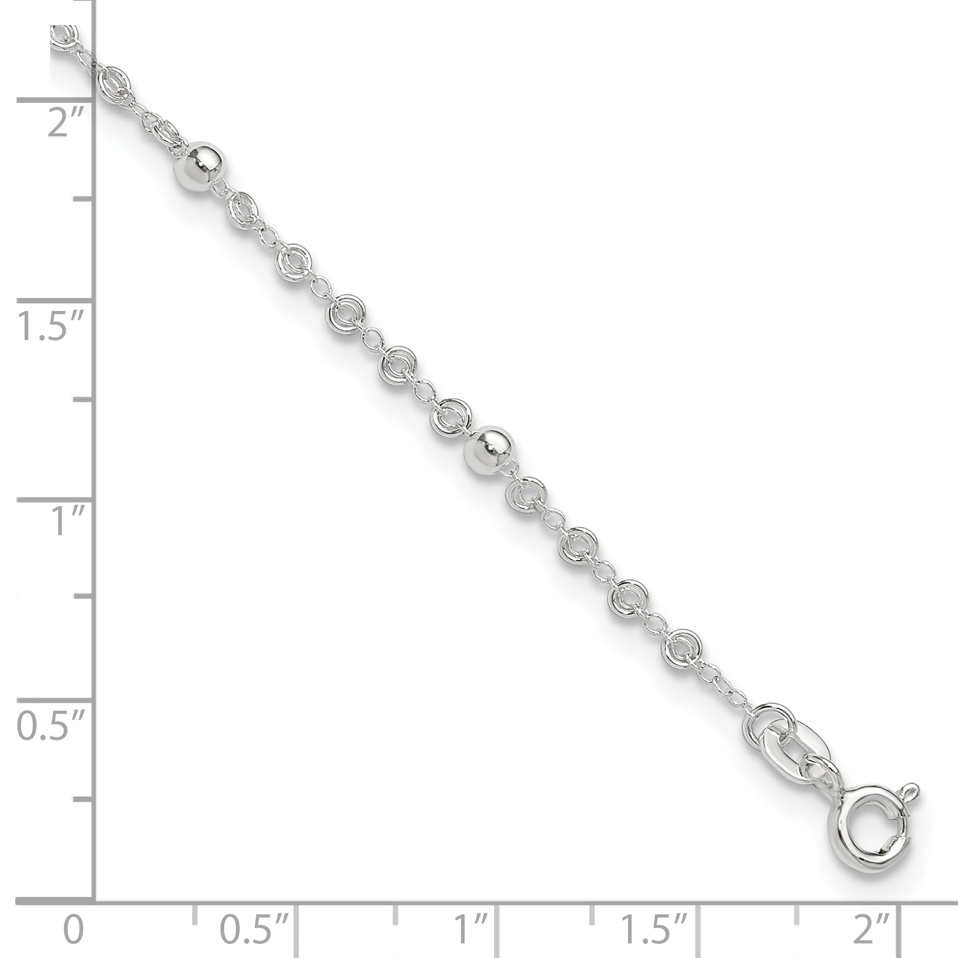 Sterling Silver 10In Plus 1In Ext. Anklet