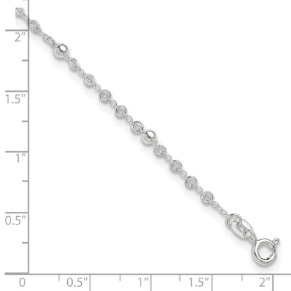 Sterling Silver 10In Plus 1In Ext. Anklet