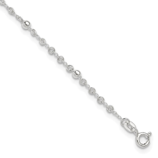 Sterling Silver 10In Plus 1In Ext. Anklet