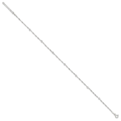 Sterling Silver 10In Plus 1In Ext. Anklet