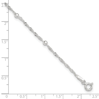 Sterling Silver 10In Plus 1In Ext. Anklet