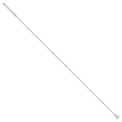 Sterling Silver 10In Plus 1In Ext. Anklet