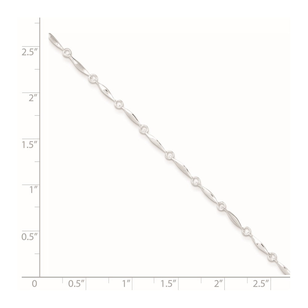 Sterling Silver 10In Plus1In Ext. Anklet