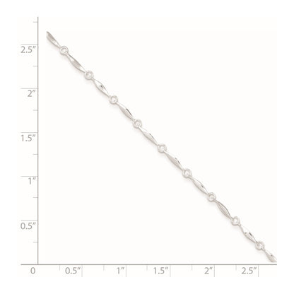 Sterling Silver 10In Plus1In Ext. Anklet