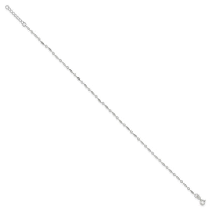 Sterling Silver 10In Plus1In Ext. Anklet
