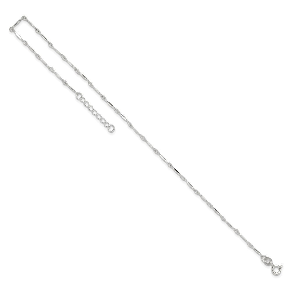 Sterling Silver 10In Plus1In Ext. Anklet