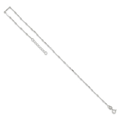 Sterling Silver 10In Plus1In Ext. Anklet