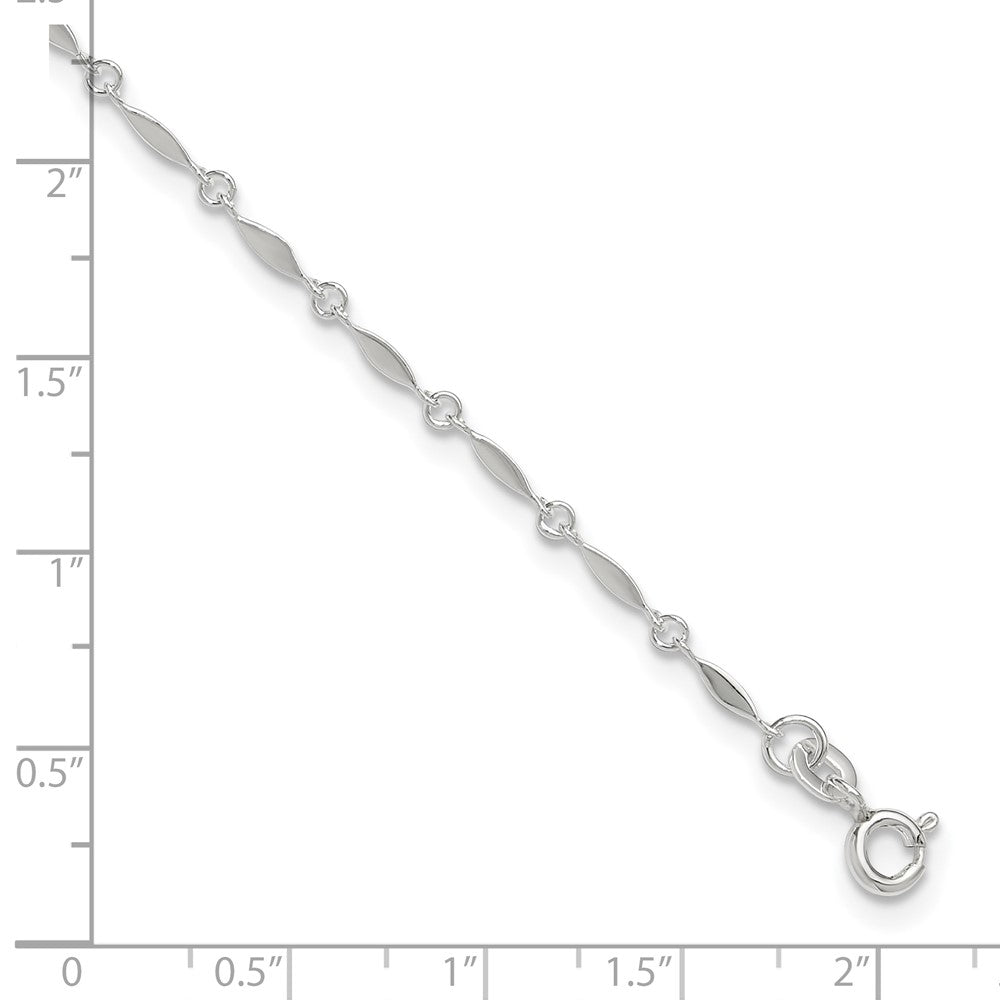 Sterling Silver 10In Plus1In Ext. Anklet