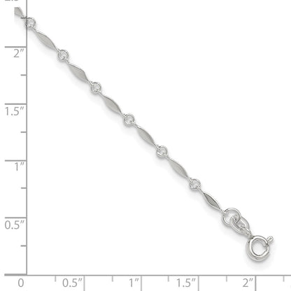 Sterling Silver 10In Plus1In Ext. Anklet