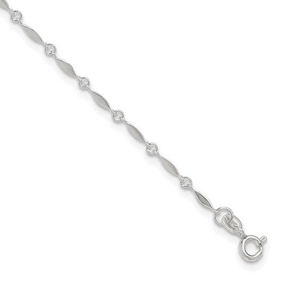 Sterling Silver 10In Plus1In Ext. Anklet