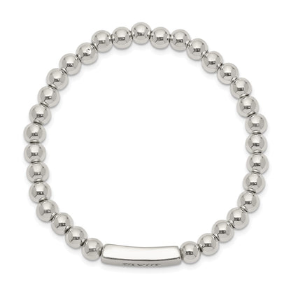 Sterling Silver Enameled Mom Stretch Bracelet