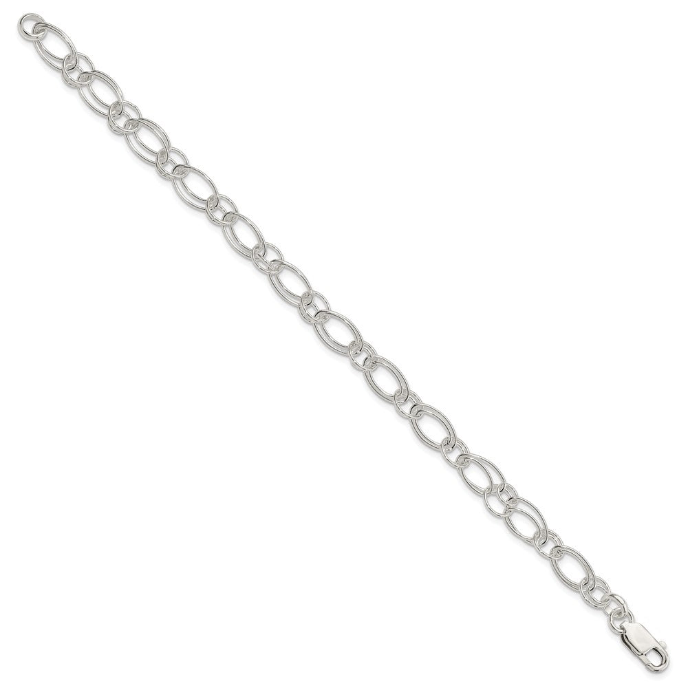7.5 Inch Sterling Silver Polished Oval Link Bracelet