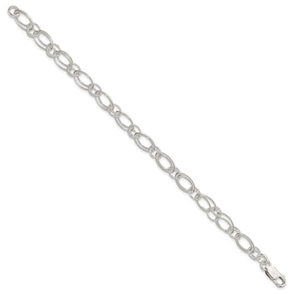 7.5 Inch Sterling Silver Polished Oval Link Bracelet