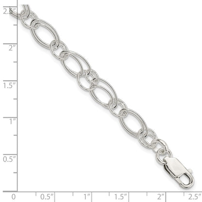 7.5 Inch Sterling Silver Polished Oval Link Bracelet