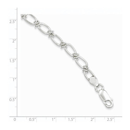 7.5 Inch Sterling Silver Polished Oval Link Bracelet