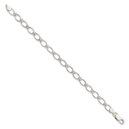 7.5 Inch Sterling Silver Polished Oval Link Bracelet