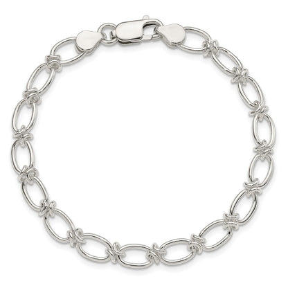7.5 Inch Sterling Silver Polished Oval Link Bracelet
