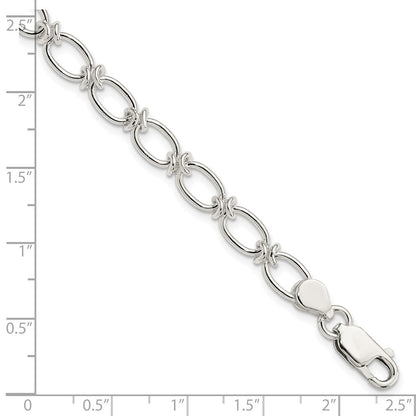 7.5 Inch Sterling Silver Polished Oval Link Bracelet