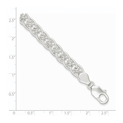 7.5 Inch Sterling Silver Polished And Textured Fancy Bracelet