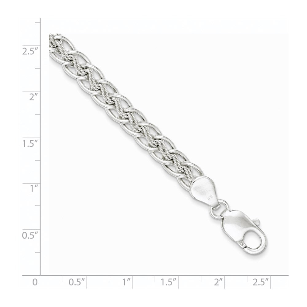 7.5 Inch Sterling Silver Polished And Textured Fancy Bracelet