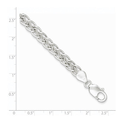 7.5 Inch Sterling Silver Polished And Textured Fancy Bracelet